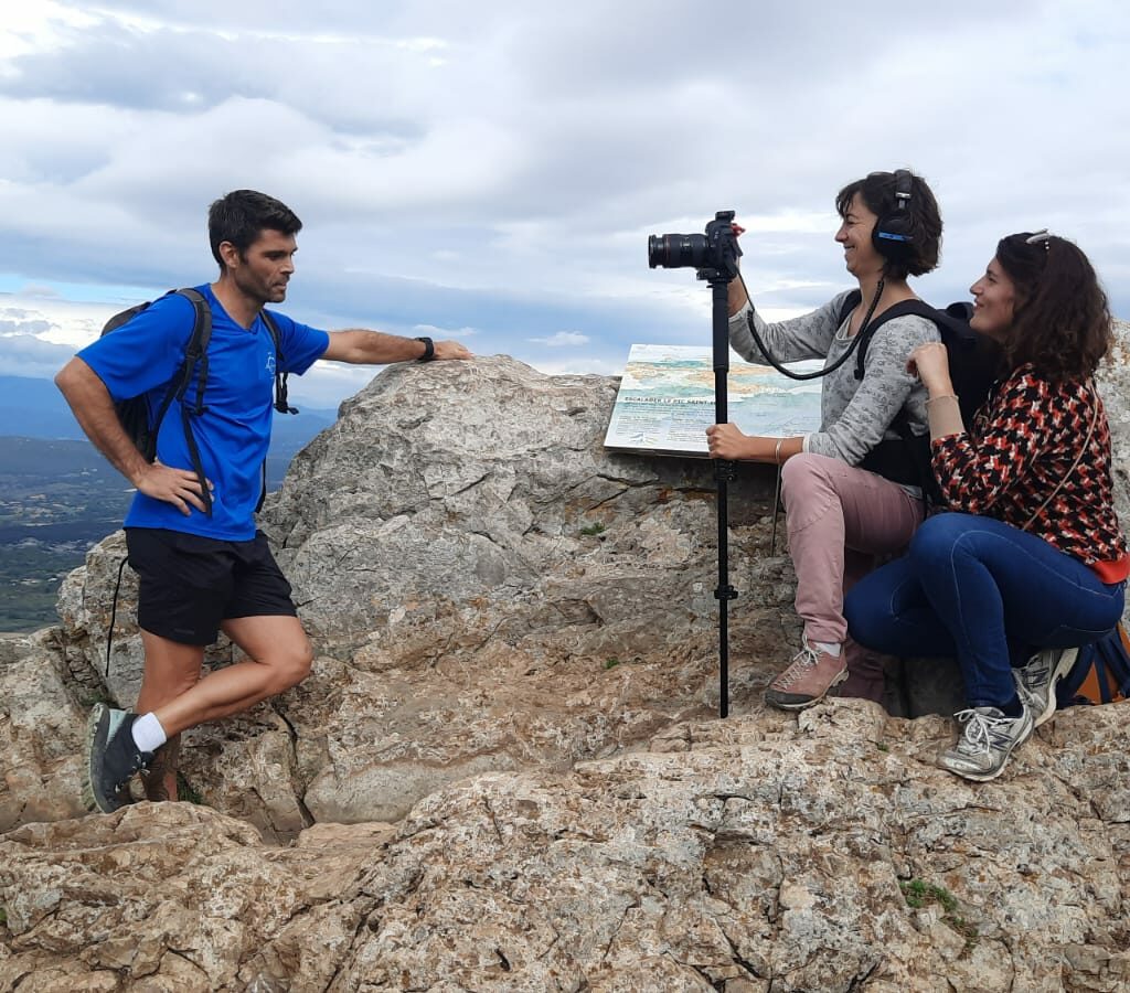 Rando et reportage TV au Pic Saint Loup sommet