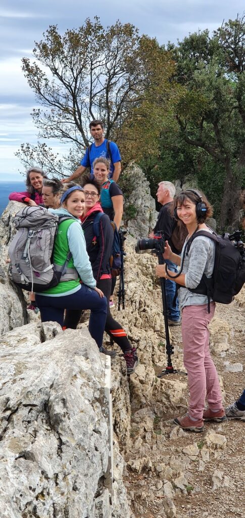 Randonnée reportage TV au Pic St Loup toute l'équipe