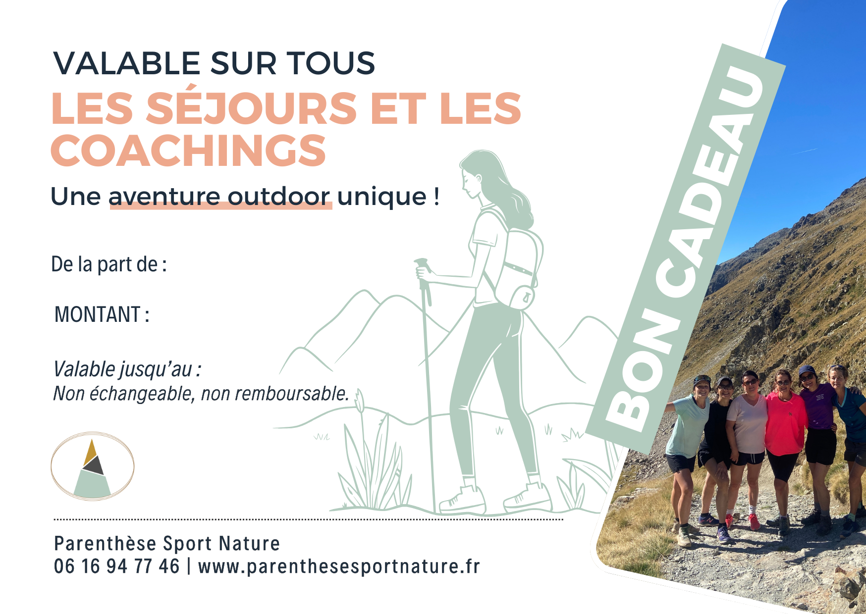 Bon cadeau séjour et coaching